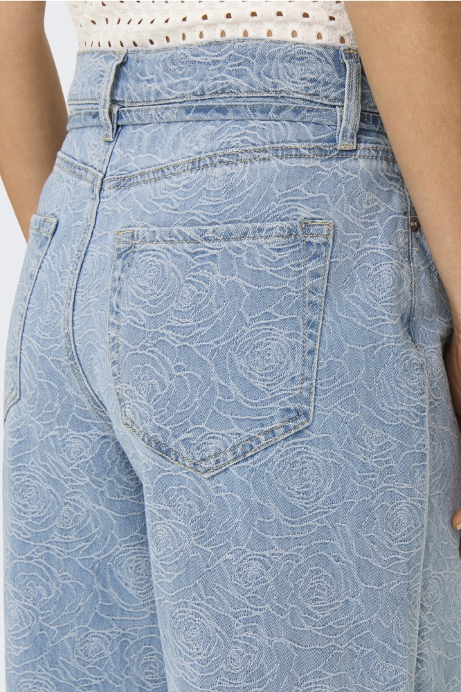 ONLGIANNA MW STRAIGHT FLOWER DNM BJ 15352390 LIGHT BLUE DENIM